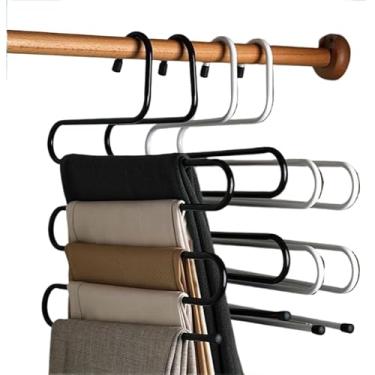 Imagem de KIT 3 Cabide de metal em S com 5 divisórias p/calça saia bermuda(1 Peça)