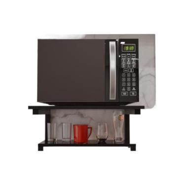 Imagem de Suporte De Parede Para Forno Micro-Ondas — Rack De Armazenamento(Preto)