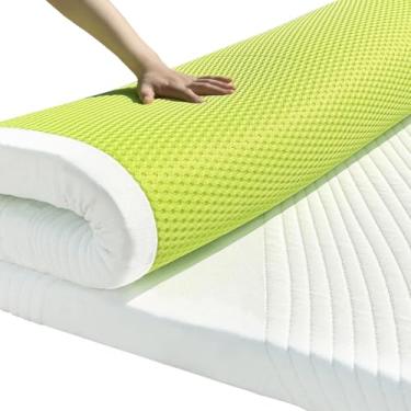 Imagem de Cobertura de colchão firme Cal King de 7,6 cm, cobertura de cama de espuma viscoelástica extra firme para alívio da dor, capa removível e infundida com gel refrescante, certificado CertiPUR-US e