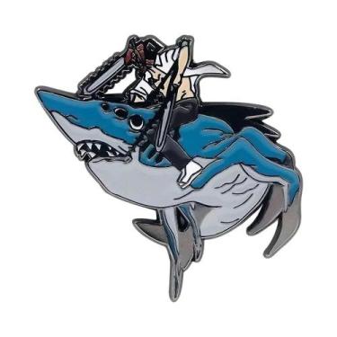 Imagem de Broche De Metal Esmaltado Em Forma De Triângulo Do Anime Chainsaw Man 
