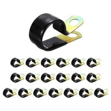 Imagem de HARFINGTON 20 braçadeiras revestidas de vinil 1" (26 mm) grampo de tubo mergulhado em vinil clipe de alça para instalação doméstica industrial automotiva fio de tubulação