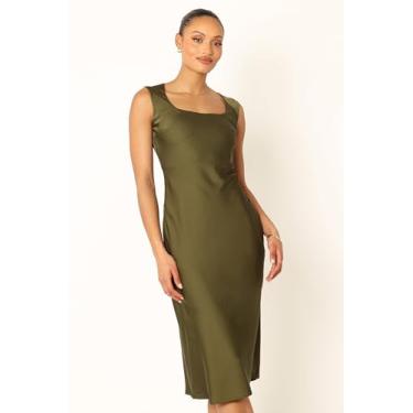 Imagem de Petal & Pup Vestido feminino Natalia Mid Slip, Oliva, 7