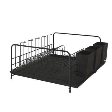 Imagem de Escorredor Bali com Bandeja e Porta Talheres Stolf, Preto