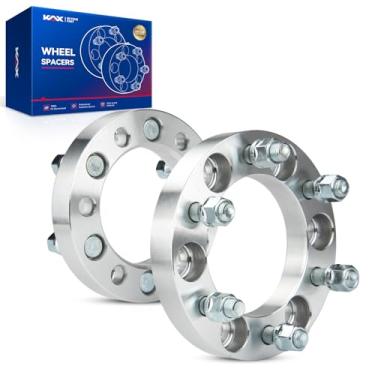 Imagem de KAX Espaçadores de roda de 6 x 5,5, forjados, 2,5 cm, 6 lug centric com pinos M14 x 1,5, furo de cubo de 108 mm, adequado para Tacoma, 4Runner, Tundra, Colorado, Sequoia, GX460, FJ Cruiser, Canyon,