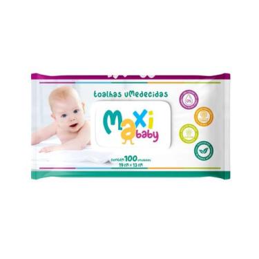 Imagem de Toalha Lenço Umedecido Hipoalergênico Bebê 100un Maxi Baby