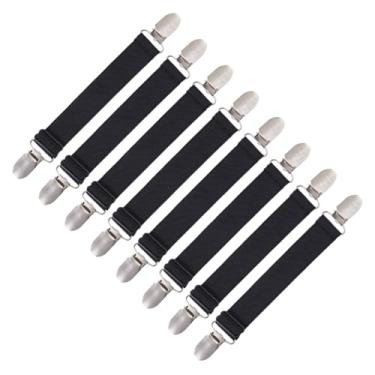 Imagem de SUPERFINDINGS 8 peças de clipes de liga ajustáveis, clipes de calça, fivela de bico de pato, liga antiderrapante, fixadores de lençol ajustáveis, suspensórios, suporte de camisa, grampos de bloqueio