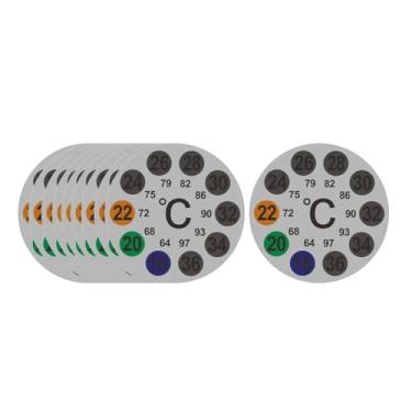 Imagem de Dualoai 10 Adesivos Termômetros para Aquário, Dispositivo para Medição de Temperatura Da Água, Termômetro Redondo, Testador de Temperatura, Material Autoadesi