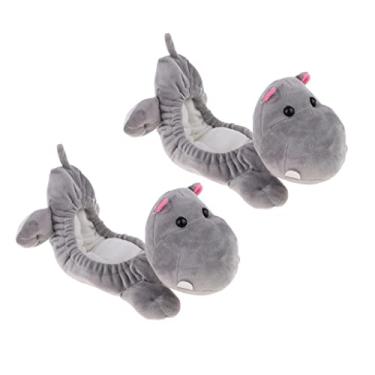 Imagem de simhoa Protetores de proteção para patins boneco de gelo super absorvente macios - hipopótamos