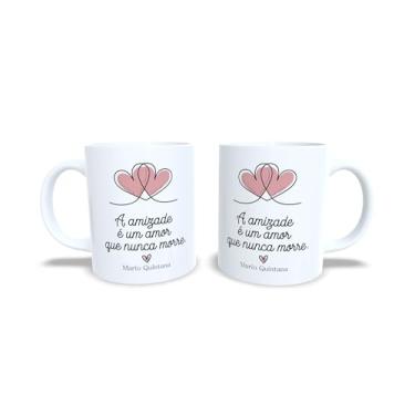 Imagem de Caneca de Cerâmica com Frase Clarice Lispector, Liberdade é Pouco, Branca com Ilustração de Pomba, 325ml (19062)