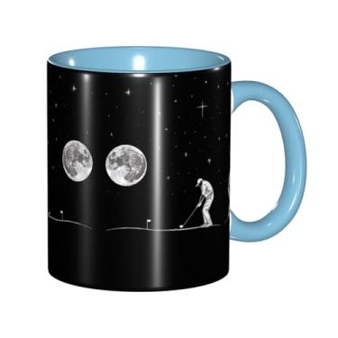 Imagem de Zeraoke Astronaut Galaxy Trippy Print Canecas de café criativas, personalizadas, presente para família, tamanho de 325 ml, unissex