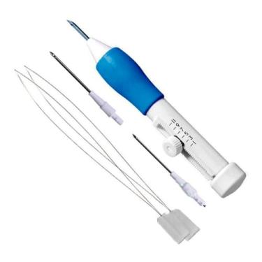 Imagem de Agulha Mágica para Bordado Ponto Russo LM-AG Lanmax/NYBC – Kit Completo 12 Graduações com 3 Agulhas e 2 Passa Fios para Artesanato e Bordado Profissional