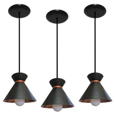 Imagem de Kit 03 Luminárias Pendente Ideal para Balcão cozinha Americana, Bancad