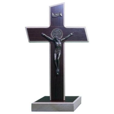 Imagem de Cruz de Madeira com Medalha de São Bento 36x19cm - SJO Artigos Religio