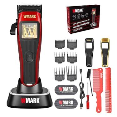 Imagem de WMARK Cortador de cabelo profissional durável sem fio para barbeiros, estilistas e homens - Motor Maglev de 10.000 RPM, lâmina desbotada com abertura zero revestida com DLC, 3 tampas modulares NG-X1