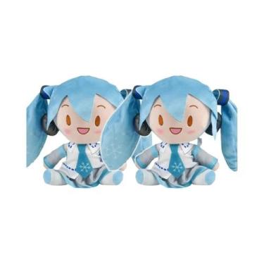Imagem de Boneca De Pelúcia Hatsune Miku De 20cm, Anime Sakura Snow Miku Sentada