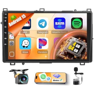 Imagem de Inefala 4G 64G para Toyota Corolla 2017-2019 tela de rádio CarPlay Android 15 IPS tela sensível ao toque 9 polegadas estéreo para carro Android câmera de backup automático Bluetooth 5.0 GPS FM RDS EQ
