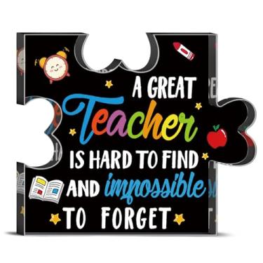 Imagem de Presentes de professores para mulheres, homens, amigos, colega de trabalho, acrílico, peça de quebra-cabeça exclusiva, placa, decoração de mesa, sinal de agradecimento, presente de aniversário de