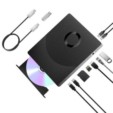 Imagem de Unidade externa de Blu-ray/DVD 8 em 1 100G para PC/laptop Yaeonku