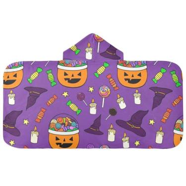 Imagem de Burbuja Toalha de banho com capuz de laço rosa para crianças, toalha de praia de pelúcia macia absorvente para chá de meninas e meninos 3-10 anos, 61 x 127 cm