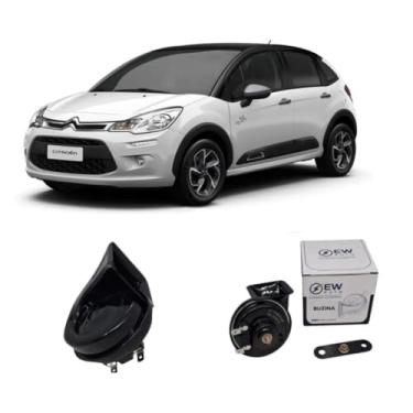 Imagem de BUZINA AUTOMOTIVA CARACOL COM PLUG (2 PINOS) PARA C3 2013 >2017 - TIGER AUTO