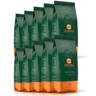 Imagem de Café em Grãos Premium Orfeu Clássico Kit 10 Pacotes de 250g