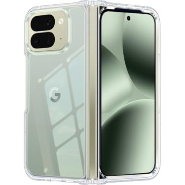 Imagem de Zeking Capa dobrável projetada para Google Pixel 10 Pro, cantos reforçados transparentes e cristalinos TPU com absorção de choque flexível para Google Pixel 10 Pro Fold (transparente)
