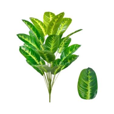 Imagem de Planta Artificial Grande De Palmeira Tropical Com Folhas De Bananeira 