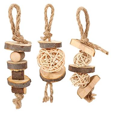 Imagem de Brinquedos para Morder de Hamster 3pcs Brinquedo Molação em Madeira Cuidado com os Dentes Coelho Chinchila Porquinho-da-Índia e Pequenos Animais Brincar Exercitar Reduzir Estresse Tédio Ansiedade Mant