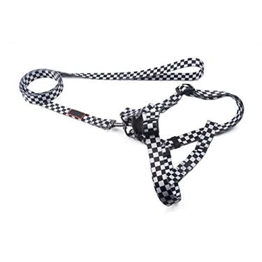 Imagem de Conjunto de Coleira e Harness para Cachorro Estampado Harnesses Tração Resistente Ajustável Anti-Twist Caminhada Corrida Treinamento