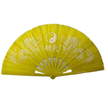 Imagem de Leque Oriental Grande Para Dança Kung Fu Tai Chi Chuang(Amarelo)