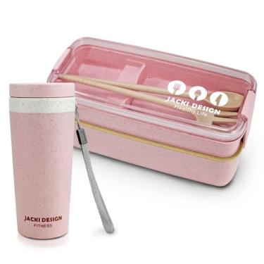 Imagem de Kit Marmita Lancheira 2 Andares + Copo Fitness Alimentos (Rosa)