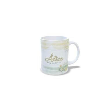 Imagem de Caneca de Cerâmica Personalizada Alice com Design Floral, Branco e Amarelo, 325 ml (a)