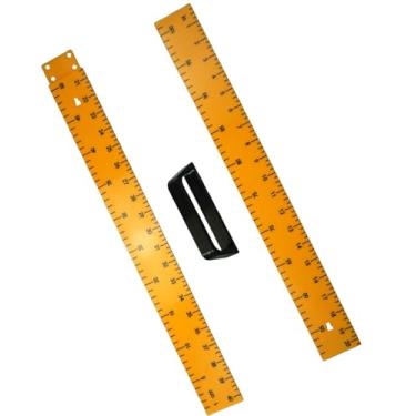 Imagem de Bastão de medidor de plástico amarelo de 99 cm com alça, régua secional destacável para professores de sala de aula, régua de ensino durável para quadro-negro escritório