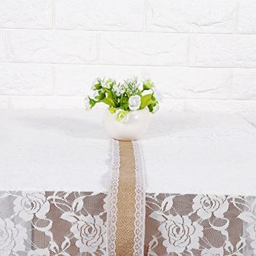 Imagem de GLOGLOW Fita de Serapilheira de Juta Natural Com Estilo Rústico de Renda Branca para Decoração de Casamento e Festa, Material de Artesanato de Arte Durável 5 Cm 2 Polegadas de Largura 2 M de (1)