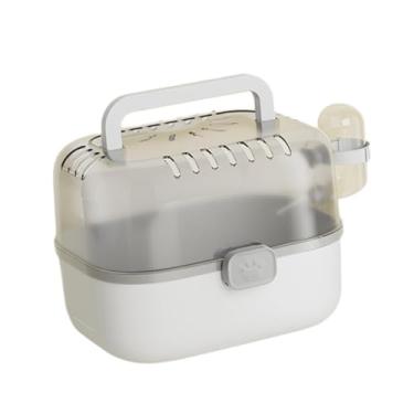 Imagem de Generic Gaiola para Hamster com Capa Transparente, Estojo de Transporte Prático para Pequenos Animais, Ideal para Ratos, Gerbos, Coelhos e Esquilos-voadores, Cinza