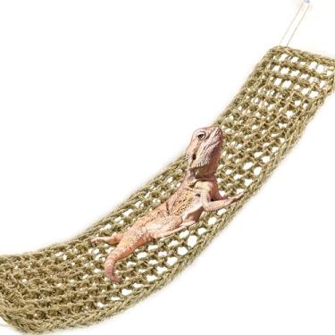 Imagem de Espreguiçadeira de répteis de rede de dragão barbudo para decoração de camaleão, lagartos, lagartixas, cobras, répteis de tartarugas e habitat anfíbio