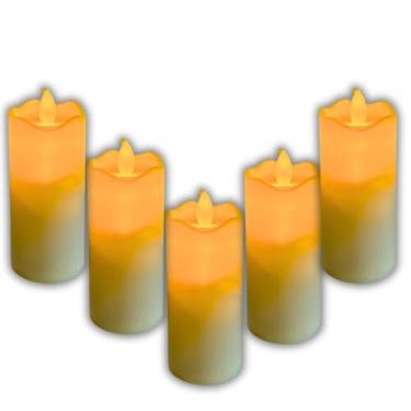 Imagem de Kit 5 com Velas Virtual Decorativa Luz Led Chama Viva- Para Jantares, Banheiros ou Meditação