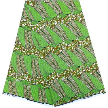 Imagem de HongyuAmy Tecido estampado africano Ankara Wax Fabrics Kente 100% poliéster 6 jardas (A23)