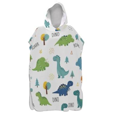 Imagem de Joisal Bonito Dino Poncho de Surf Branco Trocando Roupão Adultos Praia Moletom Toalha Floral Leve Adulto Ponchos para Mulheres