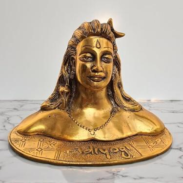 Imagem de Metal Adiyogi Shiva Statue 6.25 Inch 400 Gram | Lord Shiva Bust Idol for Home Temple, Meditation & Yoga Decor | Spiritual Hindu God Figurine | Indian Art Metal Showpiece & Divine Gift Item