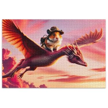 Imagem de Pato dragão moscas quebra-cabeça adulto engraçado 500 peças jogo puzzle presentes divertidos quebra-cabeças arte pintura