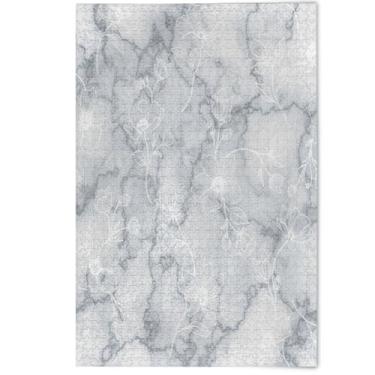 Imagem de Quebra-cabeças adultos com textura de mármore branco cinza 500 peças, elefante branco presentes pintura artística floral decorativa, 500 peças, 52 x 37,8 cm