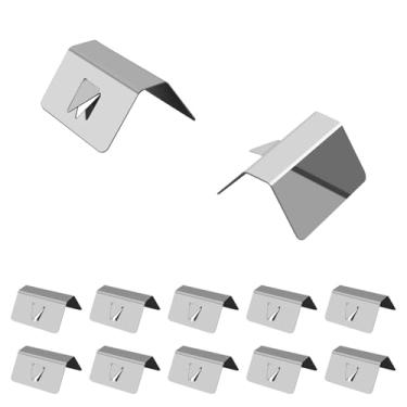 Imagem de SWQS 12 peças de fivela de defletor de vento de carro, clipes de calha de proteção de chuva de aço inoxidável, clipe de janela fixo de canal defletor à prova d'água, acessórios de reparo de carro de