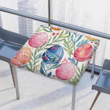 Imagem de hongjinglin Toalha de mesa quadrada para ambientes externos com borda elástica justa toalha de mesa de Páscoa limpa para decoração de cozinha para mesas de 86 x 86 cm Z (2)
