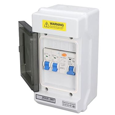 Imagem de KIMISS Painel de Mini Disjuntor de 2 Vias 40A 30mA RCD + 2 MCBs IP66 à Prova d'água para Proteção de Garagem e Oficina, Fácil Instalação