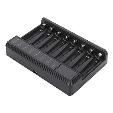 Imagem de GLOGLOW Carregador de Bateria Carregador de Bateria SEIVI, 8 Slots Alimentado por USB para AA AAA NiMH NiCd, PC Preto, Proteção Inteligente, Portátil e Controlador