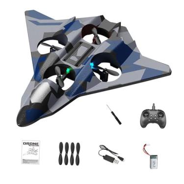 Imagem de simhoa Avião de controle remoto com rotação, USB, leve, jato de, brinquedo para crianças e meninos, 2.4GHz, quadricóptero RC, Azul