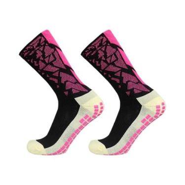 Imagem de Meias De Futebol Antiderrapantes Com Grip De Silicone - NONE, Preto ro