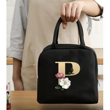 Imagem de Bolsa Térmica Portátil Para Trabalho e Escola Estampa com Letras (22 X 18,5 X 11,5 Cms) (P)