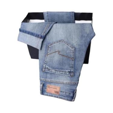 Imagem de Calças Jeans Masculinas Vintage Lavadas Com Stretch, Casuais De Outono